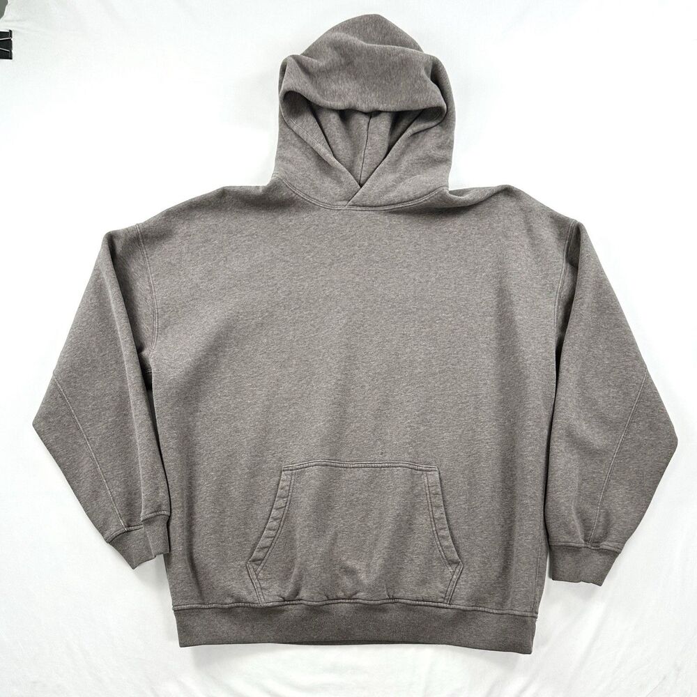 Abercrombie & Fitch Oversized Hoodie Mens XLT Brown Gray Heavyweight Sweatshirt